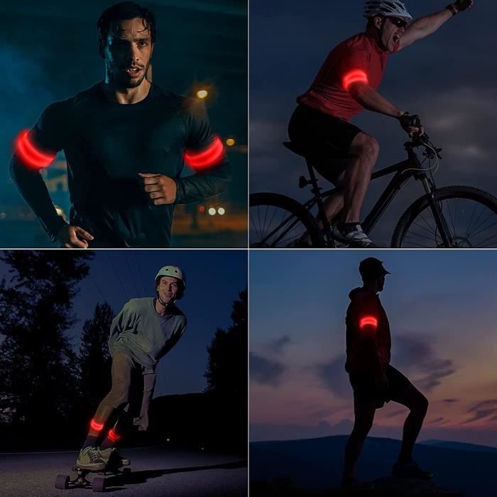 Brassard lumineux LED pour Sports de plein air, Rechargeable par USB,  ceinture de sécurité, bras, jambe, bracelet d'avertissement, cyclisme, vélo  - AliExpress