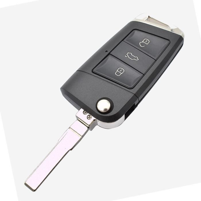 Coque clé,Clés de voiture vierges à 3 boutons pour  coccinelle-Caddy-Eos-Golf-Jetta-Polo-Scirocco-Tiguan-Touran-UP - Cdiscount  Auto