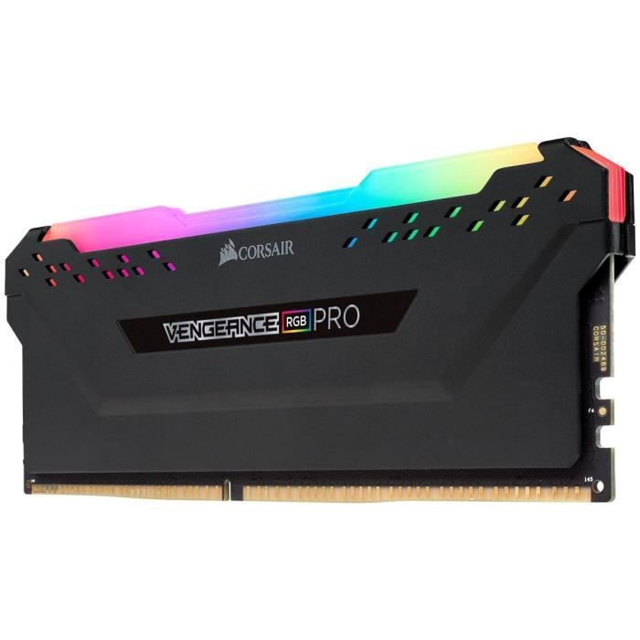 Mémoire RAM - CORSAIR - Vengeance RGB Pro DDR4 - 16GB 2x8GB DIMM - 3200 MHz  - 1.35V - Noir (CMW16GX4M2C3200C)