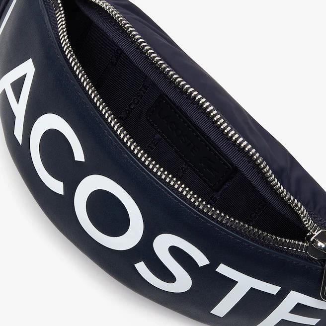 Banane lacoste cuir bleu clearance