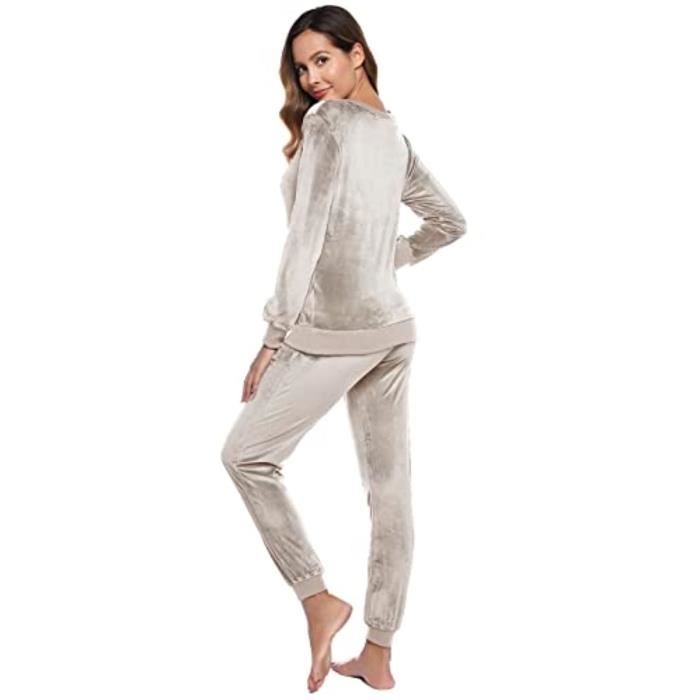 Pyjama IQYTJ Velours Survêtements 2 Pcs Survêtement Haut et Bas Ensemble Loungwear Vêtements de