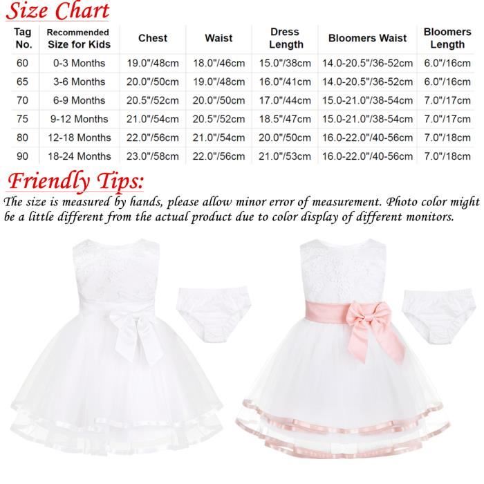 Iixpin Bebe Fille Robe Ceremonie Bapteme Tutu Robe Princesse sans Manches Broderie 0 24 Mois Rose Rose Cdiscount Pret a Porter