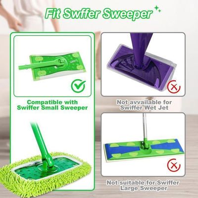 4 PCS Chiffons De Sol Humides pour Swiffer, Housse de Nettoyage de Rechange Mop, RéUtilisables pour Swiffer Sweeper Mop, pour AdaptéEs à Tous Types De Sols, 25,4x11,5cm