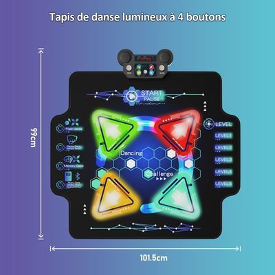 Tapis De Danse LED Musical GuKKK 6 Flèches - Bluetooth Pour Enfants Dès 3 Ans