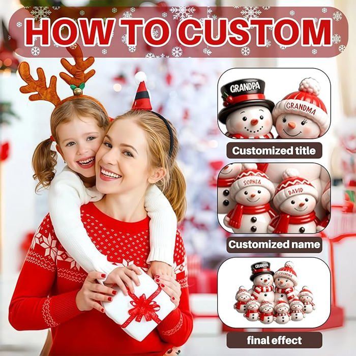 Aimant Frigo Noël Personnalisable - Bonhomme Pain D'épice, Nom De Famille - Décoration Festive Pour Cuisine