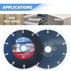 Disque à Tronçonner Carbure 125 Mm - Pour Bois, Bois Clouté, Plâtre - Épaisseur 1 Mm Alésage 22,23 Mm