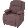 Fauteuil TV Lincoln, fauteuil de relaxation, tissus, couleur d'acajou-0