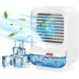 Climatiseur Portable Sholov Mini Ventilateur Refroidisseur d'air 4 en 1 USB Ventilateur de Climatisation Humidificateur 3 Vitesse
