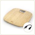 Pèse-personne électronique LITTLE BALANCE - rechargement USB soft - 180 kg / 100 g - design bambou-0