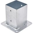 TRIBECCO® Douille à visser pour poteaux carrés en bois galvanisé à chaud (100 x 100 mm) - Douille de sol - Support de clôture - Doui-0