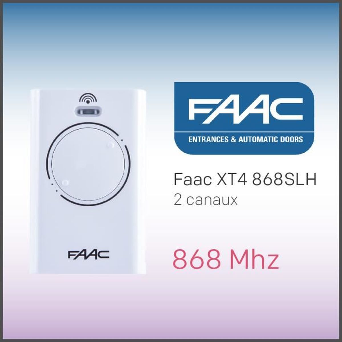 Notice Programmation Télécommande Faac Xt4 868 Slh Lr Télécommande Faac XT4 868SLHLR fréquence 868 Mhz 4 canaux - Cdiscount  Bricolage