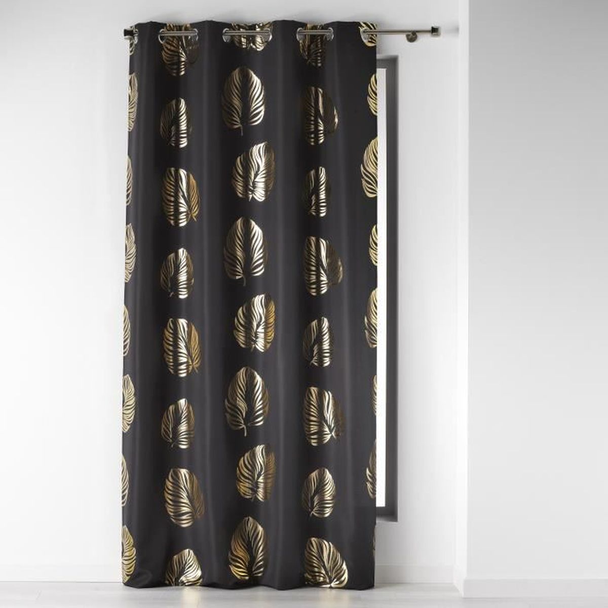 Douceur dInt/érieur Rideau /à Oeillet Polyester Imprim/ée Argent//Anthracite 140 x 260 cm