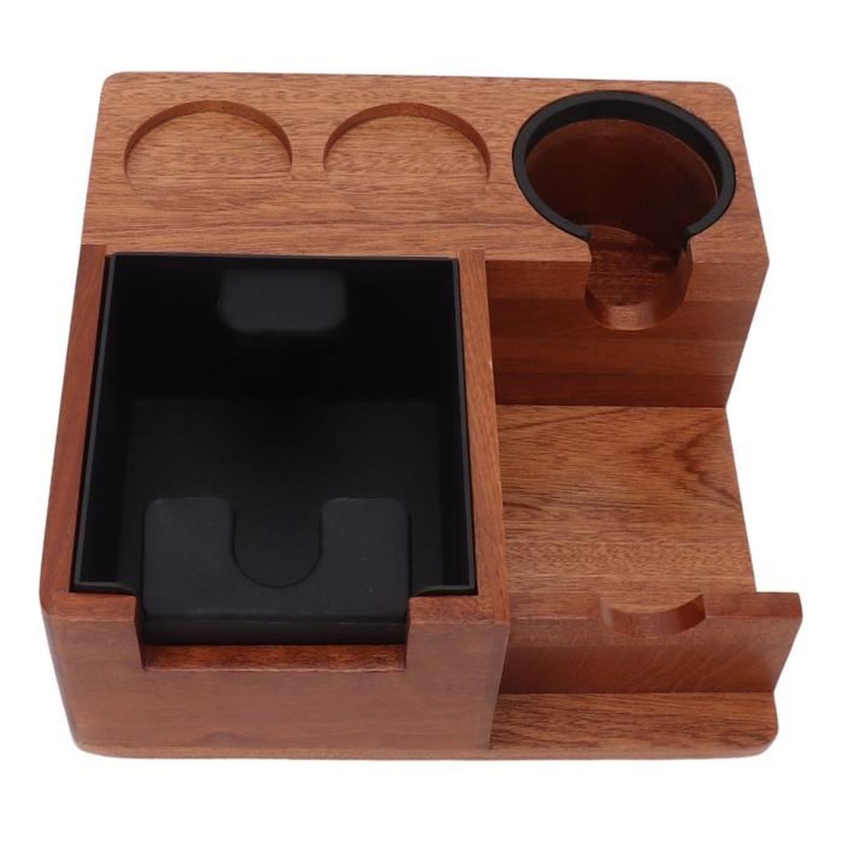Station De Tassage Café En Bois - Compatible Porte-filtre 51 à 58 Mm - Avec Tiroir Rangement - 28,2x10x7,5 Cm