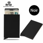 AUREOX Porte-cartes RFID Sécurisé en Métal – Protection Anti-RFID – Capacité 6 Cartes – Ultra Léger et Compact - NOIR