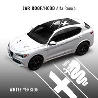 Décoration Adhésive Universelle Alfa Romeo pour Toit ou Capot Voiture, Blanc