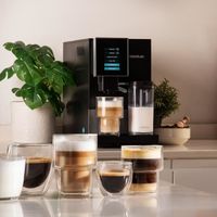 Cecotec Machine à Café Superautomatique Cremmaet Compactccino Black Silver, 19 bars, Réservoir à lait, Système Thermoblock, 5 niveau