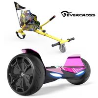 EVERCROSS Hoverboard Gyropode 8.5" Tout Terrain Rose Chromé Hoverkart Hip auto équilibre self-balancing LED Bluetooth APP Enfant