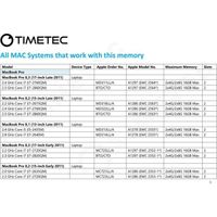 Kit de Mémoire RAM 16Go Timetec DDR3 1333 MHz PC3-10600 CL9 pour Mac Book Pro/iMac/Mac Mini