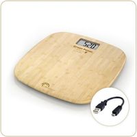 Pèse-personne électronique LITTLE BALANCE - rechargement USB soft - 180 kg / 100 g - design bambou