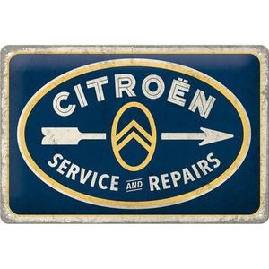 OBJET DÉCORATION MURALE Plaque en métal 20 X 30 cm : Citroën Service and r