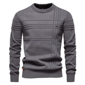 MQJ - Pull homme à col rond vert en laine et cachemire mélangé