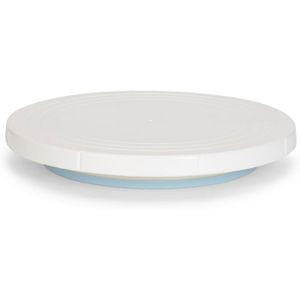 Plateau Tournant à Gâteau 27 Cm – Blanc, Roulement à Billes, Rotation 360°, Cercles Concentriques, Stable