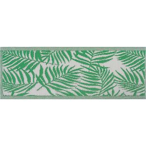 TAPIS D’EXTÉRIEUR Tapis d'extérieur en polypropylène motif feuilles de palmier pour terrasse moderne 60x105cm - Vert et blanc
