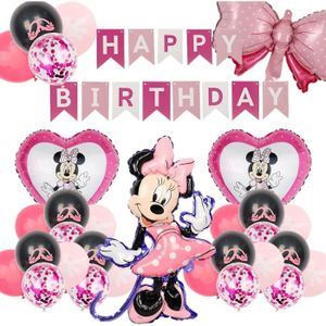Décorations de fête d'anniversaire Minnie pour 2 ans avec inscription « Oh  Twodles » et bannière rose « Happy Birthday » pour cupcak - Cdiscount Maison