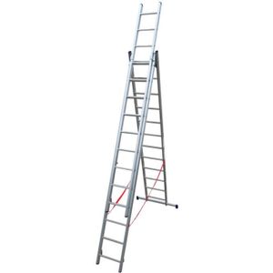 ECHELLE Echelle Universelle 3 plans adaptable aux escaliers ES03F350 Marches : 3 x 12 Hauteur déployée : 7,34 m