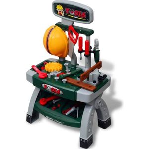 BRICOLAGE - ÉTABLI Jeu d'Outils Pour Enfants - Atelier Mécanique - Table De Travail Avec Accessoires - Finition De Haute Qualité