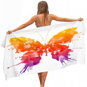 1 Serviette De Plage Extra Large, Serviette De Plage Papillon De Mer, Séchage Rapide, Adaptée à La Plage - Maison