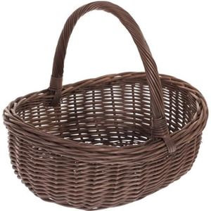 Petit Panier En Osier Avec Anse – Fond Ajouré – TBE – Dimensions 21x17x10 Cm