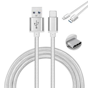 CÂBLE TÉLÉPHONE Lot de 2 Cable USB Type C nylon chargeur rapide po