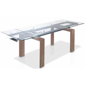 TABLE À MANGER SEULE Table rectangulaire extensible 160/240 cm verre tr