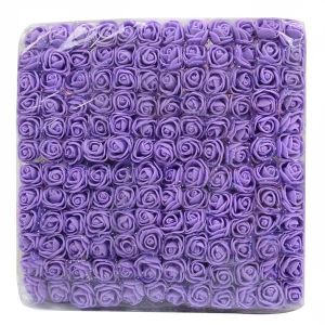 FLEUR ARTIFICIELLE 144pcs - Violet - Mini roses en mousse de 2cm, 144