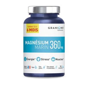 TONUS - VITALITÉ Granions Magnésium Marin 360Mg 180 Comprimés