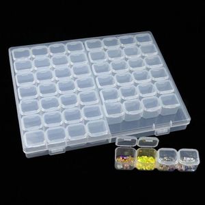 56 Grilles Accessoires Boîte De Rangement Antichoc Manucure Non Toxique Transparent De Protection Peinture Au Diamant DIY PP Organisateur Résistant À L/'usure Color : Transparent