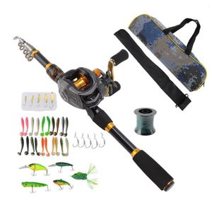 Canne à pêche enfant, portable 1,2 mètres ensemble de canne à pêche  télescopique et moulinet combo kit complet avec spincast - Cdiscount Sport