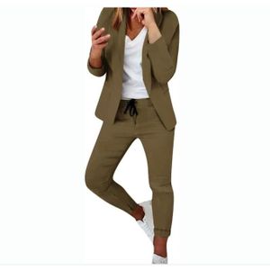 COSTUME - TAILLEUR Tailleur Femme 2 PCS Slim Couleur Unie Mode Blazer