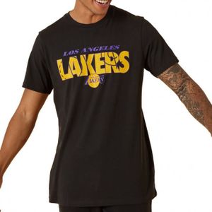 T-SHIRT MAILLOT DE SPORT Tee-shirt NBA LA Lakers Wordmark - NEW ERA - Noir - Homme - Manches courtes - Respirant