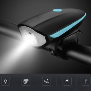 SONNETTE - KLAXON VÉLO VINGVO Éclairage de vélo Feu haute luminosité avec chargeur USB, klaxon de cyclisme, lampe sport eclairage Vert Bleu