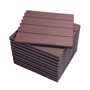 DALLE - PIED DE PARASOL Dalle de terrasse en composite bois-plastique WOLTU - Brun - 30x30 cm - 11 pièces pour 1 m²
