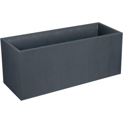 EDA Pot Carré Volcania'Up 21L Imitation Pierre Gris Galet 29.5cm - Zone Rétention D'Eau