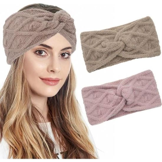 Lot de 5 bandeaux en tricot pour femme - Bandeau chaud en tricot torsadé -  Turban - Chauffe-oreilles - Accessoires pour cheveux pour femmes et filles  : : Beauté