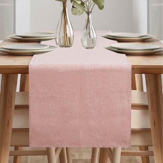 VIVENS Chemin De Table En Cuir PU 120x40cm - Lavable Imperméable Gris