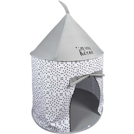 Tente pop up pour enfant My little héros - Gris - Polyester - 100x135 cm