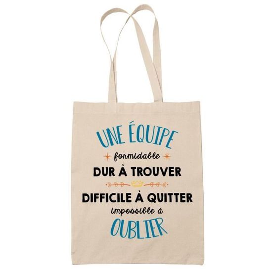 Tote Bag Formidable Equipe Beige Idée Cadeau Travail Boulot Métier