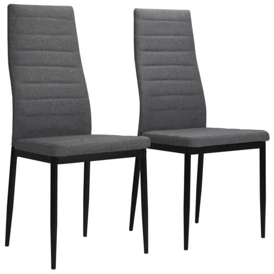 CWWCMN® Lot de 2 Chaises de salle à manger Chaise à dîner - Style Scandinave cuisine salon bureau - Gris clair Tissu FYXKME