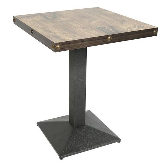 Table carrée style industriel rétro GOLDCMN - Capacité de charge 120 kg