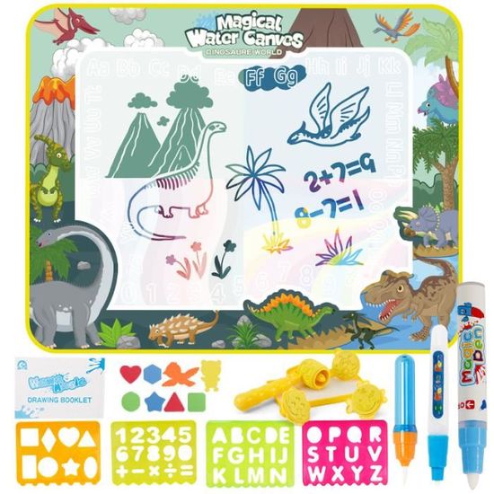 Tapis Gribouillage D’Eau Yplus 101 X 80 Cm – Peinture Magique Sans Désordre – 13 Accessoires – Dès 3 Ans
